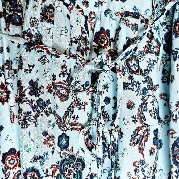 BOG Collective Women's Blue Ivory Floral Oversized Mini Babydoll Dress, NWOT, Sm - Picture 6 of 9